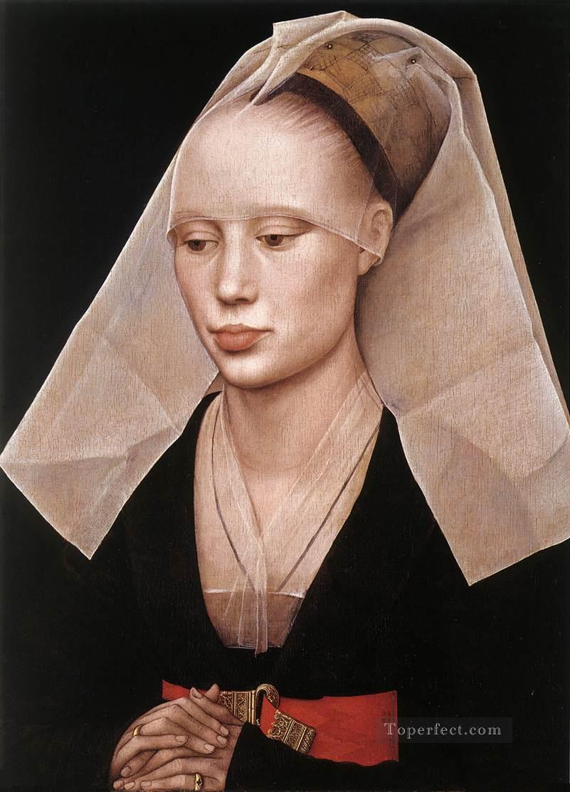 オランダの女性画家ロジャー・ファン・デル・ウェイデンの肖像油絵